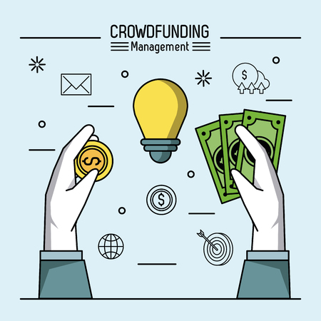 Crowfunding management infographic icon vector illustration graphic designのイラスト素材