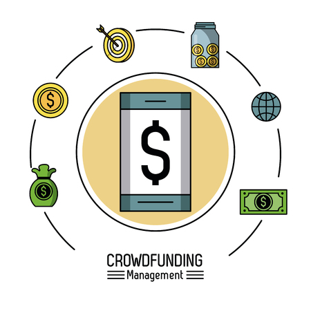 Crowfunding management infographic icon vector illustration graphic designのイラスト素材