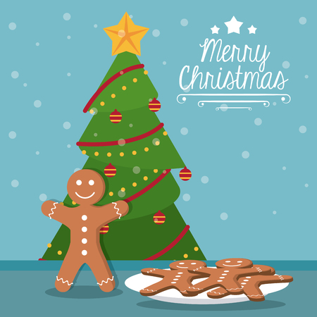 Merry christmas cute card icon vector illustration graphic designのイラスト素材