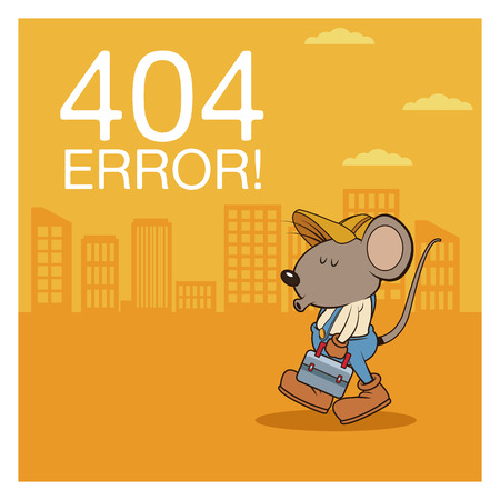 error 404 with funny mouses cartoon icon vector illustration graphic designのイラスト素材