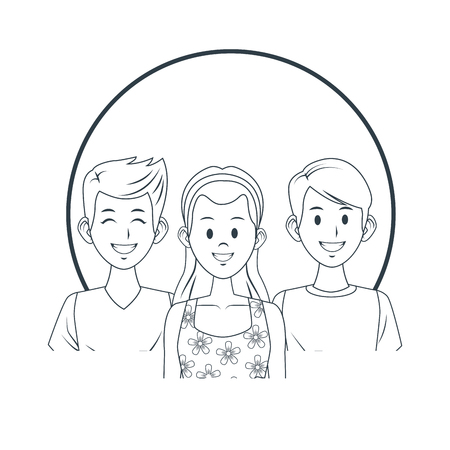 Young friends illustration.のイラスト素材