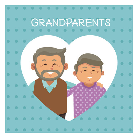 Cute grandparents cartoon icon vector illustration graphic designのイラスト素材