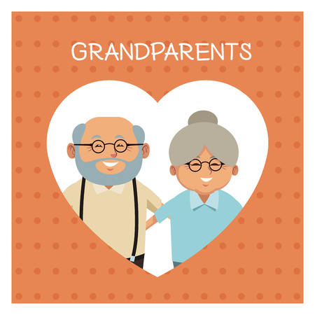 Cute grandparents cartoon icon vector illustration graphic designのイラスト素材
