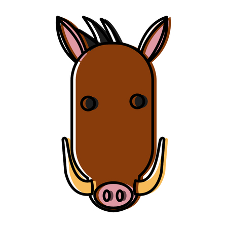 Jabali animal cartoon icon vector illustration graphic designのイラスト素材