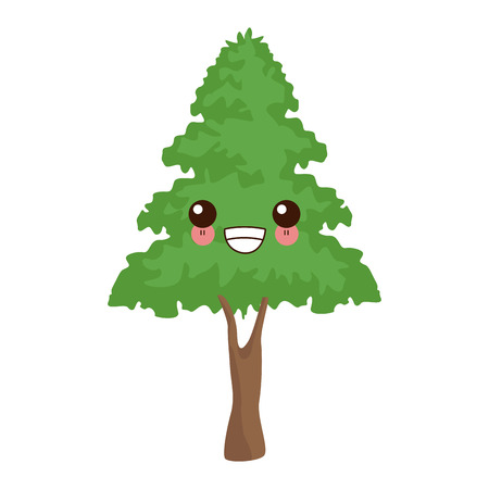Tree nature isolated cute  cartoon icon vector illustration graphic designのイラスト素材