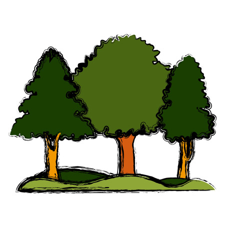 Beautiful forest landscape icon vector illustration graphic designのイラスト素材