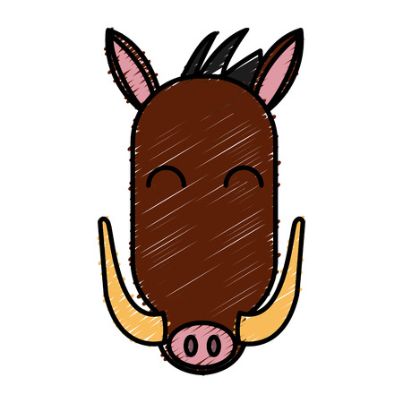 Jabali animal cartoon icon vector illustration graphic designのイラスト素材