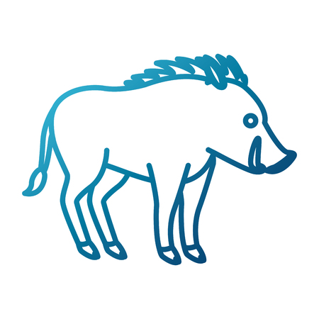 Jabali animal cartoon icon vector illustration graphic designのイラスト素材