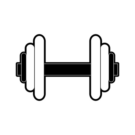 dumbbell fitness related icon image vector illustration design  black and whiteのイラスト素材
