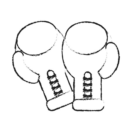 boxing gloves icon image vector illustration design  sketch styleのイラスト素材