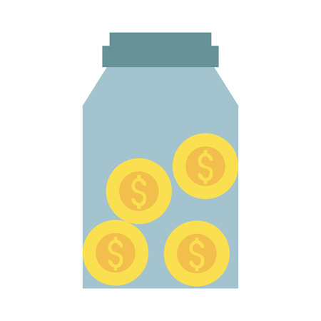 jar with dollar coins money related icon image vector illustration designのイラスト素材