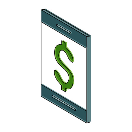 cellphone with dollar sign money related icon image vector illustration designのイラスト素材