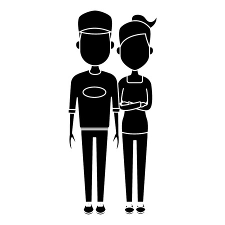 Young couple cartoon icon illustration graphic design.のイラスト素材