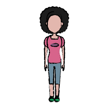 Young woman cartoon icon vector illustration graphic designのイラスト素材