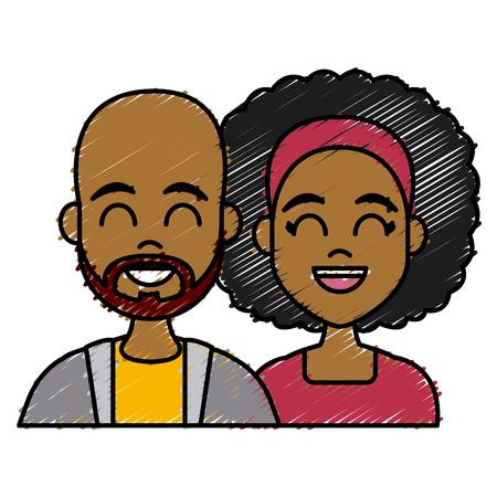 Young couple cartoon icon vector illustration graphic designのイラスト素材