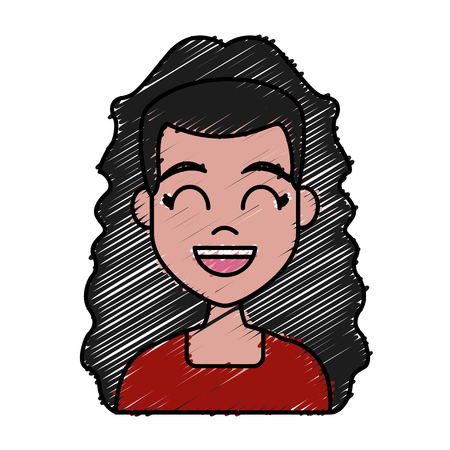 Young woman cartoon icon vector illustration graphic designのイラスト素材