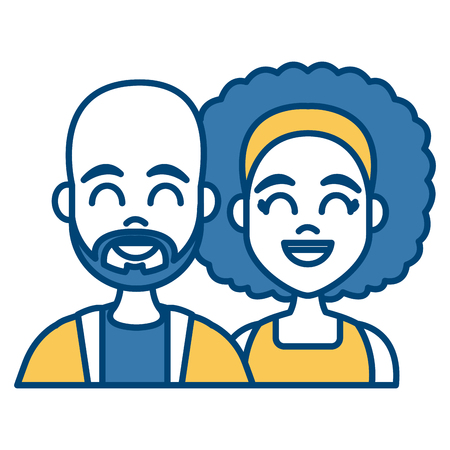 Young couple cartoon icon vector illustration graphic designのイラスト素材