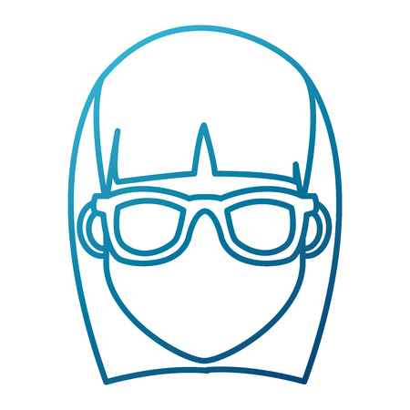 Young woman cartoonwith sunglasses icon vector illustration graphic designのイラスト素材
