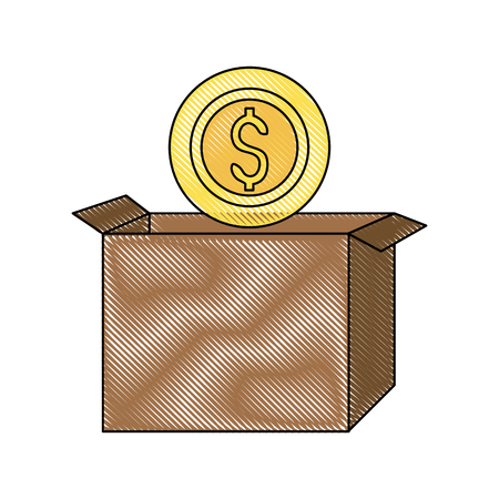 cardboard box icon image vector illustration designのイラスト素材