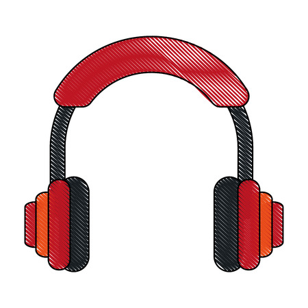 headphones with cord music icon image vector illustration designのイラスト素材