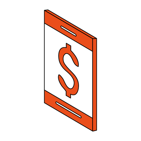 cellphone with dollar sign money related icon image vector illustration designのイラスト素材