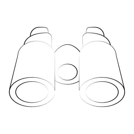 binoculars frontview icon image vector illustration design  black lineのイラスト素材
