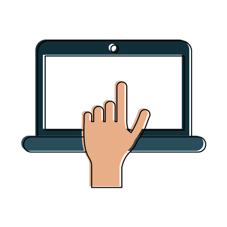 graph chart on laptop screen icon image vector illustration designのイラスト素材