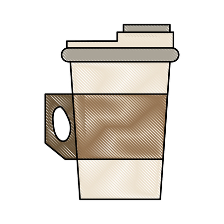 coffee beverage in disposable cup icon image vector illustration designのイラスト素材