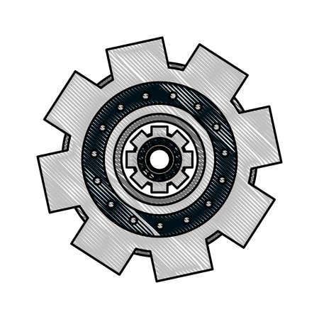 single gear icon image vector illustration designのイラスト素材
