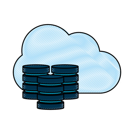 cloud storage and database icon image vector illustration designのイラスト素材