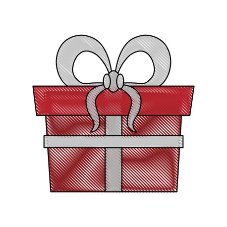gift box with ribbon bow icon image vector illustration designのイラスト素材