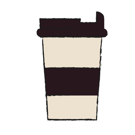 coffee beverage in disposable cup icon image vector illustration designのイラスト素材
