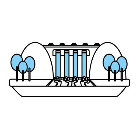 Dam icon save energy power and eco theme Isolated design Vector illustrationのイラスト素材