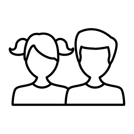 Couple faceless avatar icon vector illustration graphic designのイラスト素材