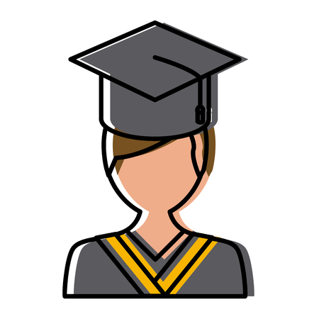 Student graduation cartoon icon vector illustration graphic designのイラスト素材