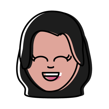 Woman smiling cartoon icon vector illustration graphic designのイラスト素材