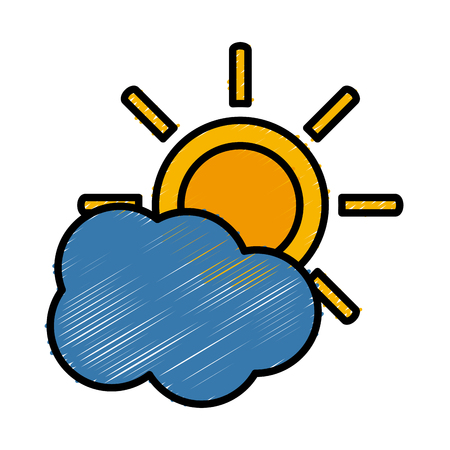Sun and cloud weather icon vector illustration graphic designのイラスト素材