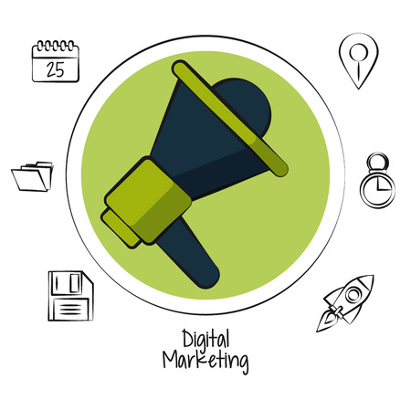 Digital marketing and business icon vector illustration graphic designのイラスト素材
