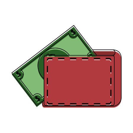 Wallet with cash coming out icon image vector illustration design.のイラスト素材