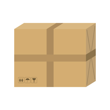 A shipping delivery box icon image vector illustration design, isolated on whiteのイラスト素材
