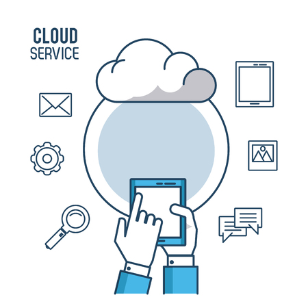 Cloud computing service icon vector illustration graphic dsignのイラスト素材