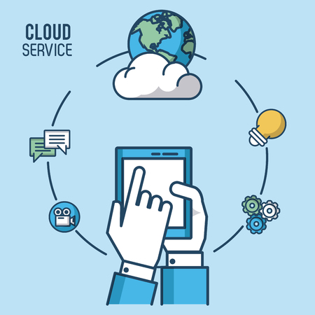 Cloud computing service icon vector illustration graphic dsignのイラスト素材