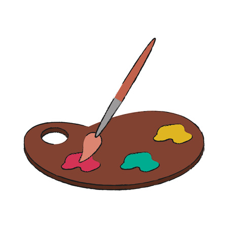 Paint brush and palette icon vector illustration graphic designのイラスト素材