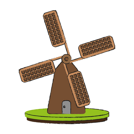 Fam windmill symbol icon vector illustration graphic designのイラスト素材