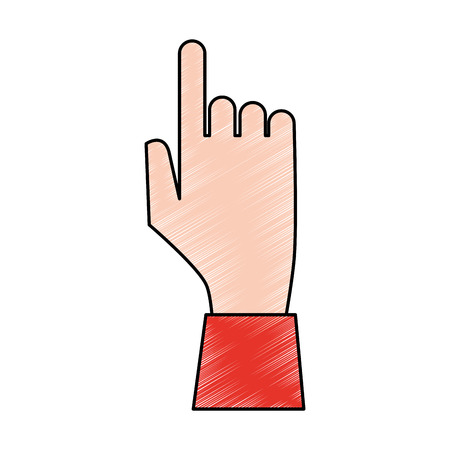 Hand touching something illustration.のイラスト素材