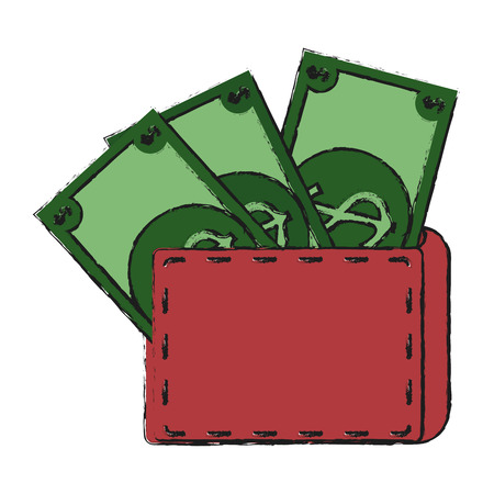 full cash wallet vector icon illustration graphic designのイラスト素材
