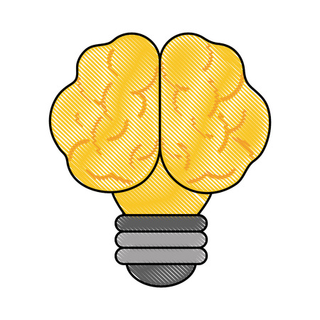 Creative bulb brain idea icon illustration graphic designのイラスト素材