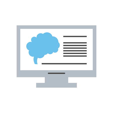 human brain on computer screen icon image vector illustration designのイラスト素材