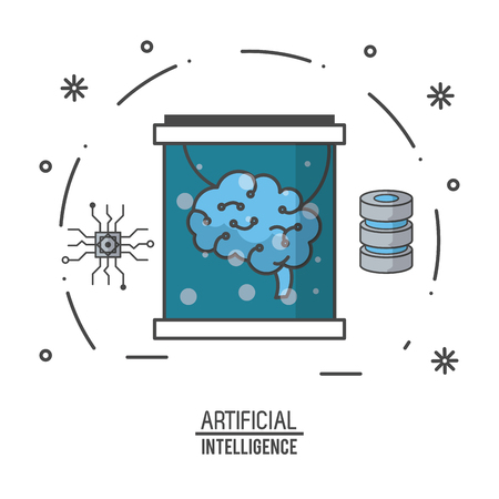 Artificial intelligence technology icon vector illustration graphic designのイラスト素材