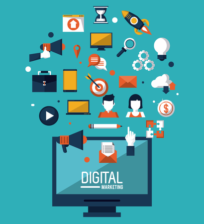 Digital marketing and advertising icon vector illustration graphic designのイラスト素材